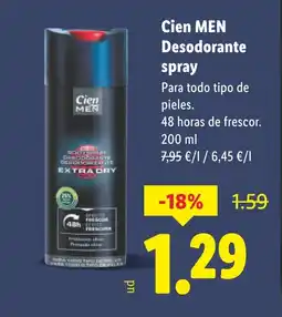 Lidl CIEN MEN Desodorante spray oferta