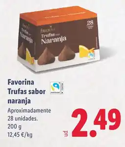 Lidl FAVORINA Trufas sabor naranja oferta