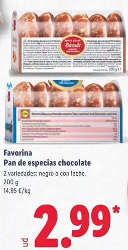 Lidl FAVORINA Pan de especias chocolate oferta
