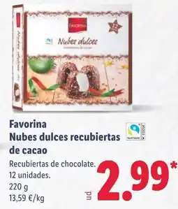 Lidl FAVORINA Nubes dulces recubiertas de cacao oferta