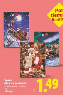 Lidl FAVORINA Calendario de adviento oferta