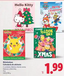 Lidl Nickelodeon Calendario de adviento oferta