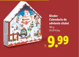 Lidl KINDER Calendario de adviento chalet oferta
