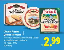 Lidl CLAUDEL / ISTARA Quesos franceses oferta