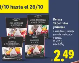 Lidl DELUXE Té de frutas y hierbas oferta