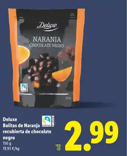 Lidl DELUXE Bolitas de Naranja recubierta de chocolate negro oferta