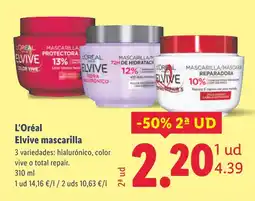 Lidl L'OREAL Elvive mascarilla oferta