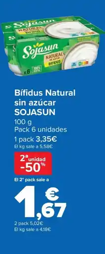 Carrefour SOJASUN Bífidus Natural sin azúcar oferta