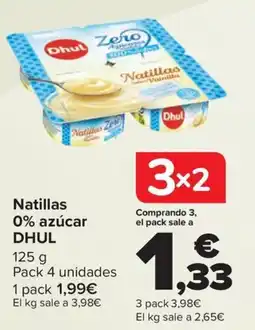 Carrefour DHUL Natillas 0% azúcar oferta