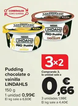 Carrefour LINDAHLS Pudding chocolate o vainilla oferta