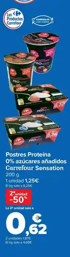 Carrefour Postres Proteína 0% azúcares añadidos Carrefour Sensation oferta