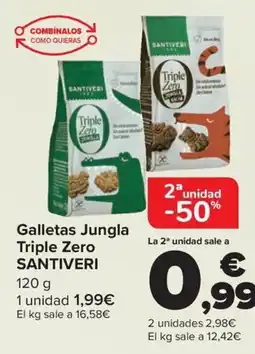 Carrefour SANTIVERI Galletas Jungla Triple Zero oferta