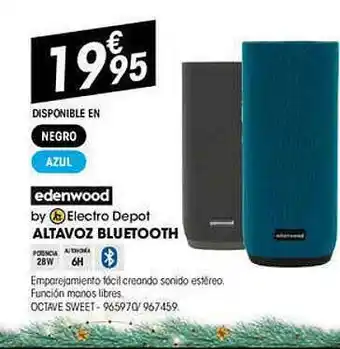 Electro Depot Edenwood Altavoz Bluetooth oferta