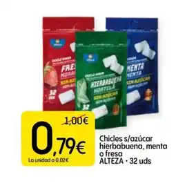 Dialprix ALTEZA Chicles s/azúcar hierbabuena, menta o fresa oferta