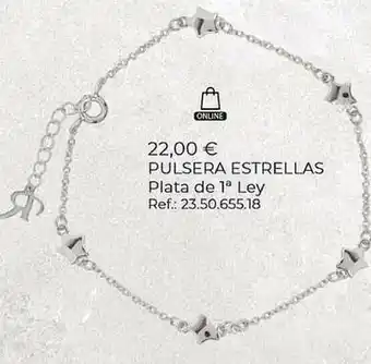 Roselin Pulsera Estrella Plata De 1a Ley oferta