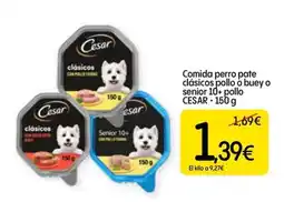 Dialprix CESAR Comida perro pate clásicos pollo o buey o senior 10+ pollo oferta