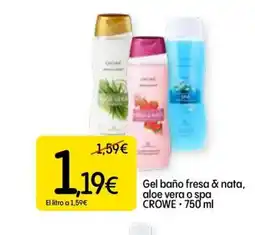 Dialprix CROWE Gel baño fresa & nata, aloe vera o spa oferta