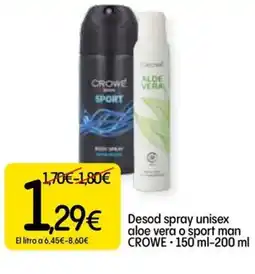 Dialprix CROWE Desod spray unisex aloe vera o sport man oferta