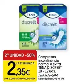 Dialprix TENA DISCREET Compresas incontinencia normal o extra oferta