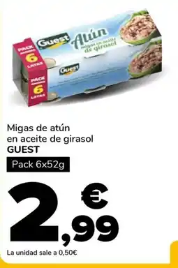 Supeco GUEST Migas de atún en aceite de girasol oferta