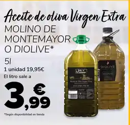 Supeco MOLINO DE MONTEMAYOR O DIOLIVE Aceite de oliva Virgen Extra oferta