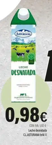 Cash Ifa C.L.ASTURIANA Leche desnatada oferta