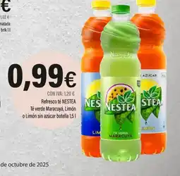 Cash Ifa NESTEA NES Refresco té Té verde Maracuyá, Limón o Limón sin azúcar botella oferta