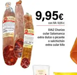 Cash Ifa DIAZ Chorizo cular Salamanca extra dulce o picante o salchichón extra cular oferta