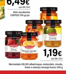 Cash Ifa HELIOS Mermelada albaricoque, melocotón, ciruela, fresa o naranja amarga frasco oferta