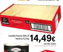 Cash Ifa GALLO Lasaña huevo horeca oferta