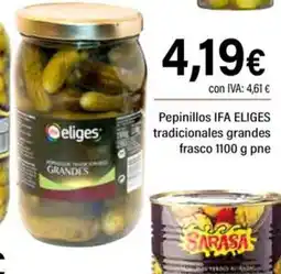 Cash Ifa IFA ELIGES Pepinillos tradicionales grandes frasco oferta