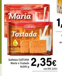 Cash Ifa CUÉTARA Galletas María o Tostada oferta