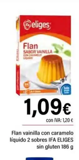 Cash Ifa IFA ELIGES Flan vainilla con caramelo líquido 2 sobres sin gluten oferta