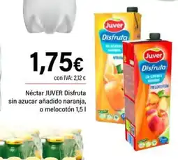 Cash Ifa JUVER Néctar Disfruta sin azucar añadido naranja, o melocotón oferta