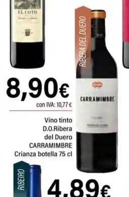 Cash Ifa CARRAMIMBRE Vino tinto D.O.Ribera del Duero Crianza botella oferta
