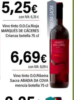 Cash Ifa ABADIA DA COVA Vino tinto D.O.Ribeira Sacra oferta