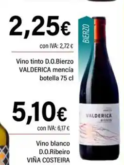 Cash Ifa VALDERICA Vino tinto D.O.Bierzo mencía botella oferta
