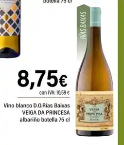 Cash Ifa VEIGA DA PRINCESA Vino blanco D.O.Rías Baixas albariño botella oferta