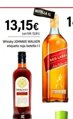 Cash Ifa JOHNNIE WALKER Whisky etiqueta roja botella oferta