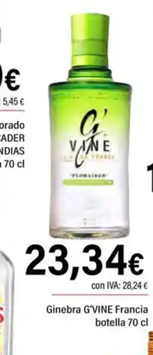 Cash Ifa G'VINE Ginebra Francia botella oferta