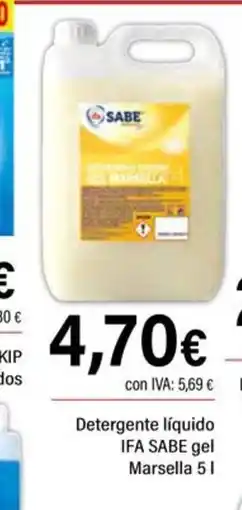 Cash Ifa IFA SABE Detergente líquido gel Marsella oferta