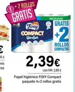 Cash Ifa FOXY Papel higiénico Compact paquete 4+2 rollos gratis oferta