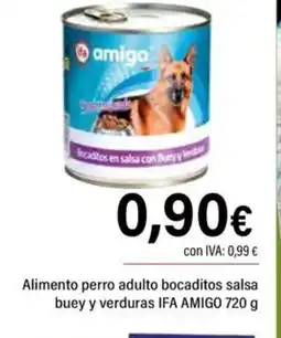 Cash Ifa IFA AMIGO Alimento perro adulto bocaditos salsa buey y verduras oferta
