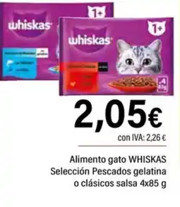 Cash Ifa WHISKAS Alimento gato Selección Pescados gelatina o clásicos salsa oferta