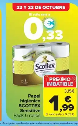 Carrefour Market SCOTTEX Papel higiénico oferta