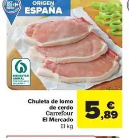 Carrefour Market Chuleta de lomo de cerdo oferta
