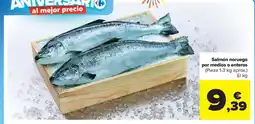 Carrefour Market Salmón noruego por medios o enteros oferta