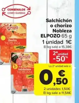 Carrefour Market ELPOZO Salchichón o chorizo Nobleza oferta