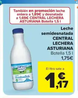 Carrefour Market CENTRAL LECHERA ASTURIANA Leche semidesnatada oferta