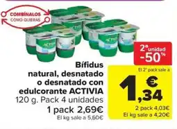 Carrefour Market ACTIVIA Bífidus natural, desnatado o desnatado con edulcorante oferta